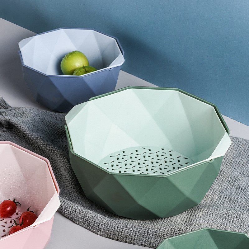 Geometric Multifunctional Double-Layer Storage Basket