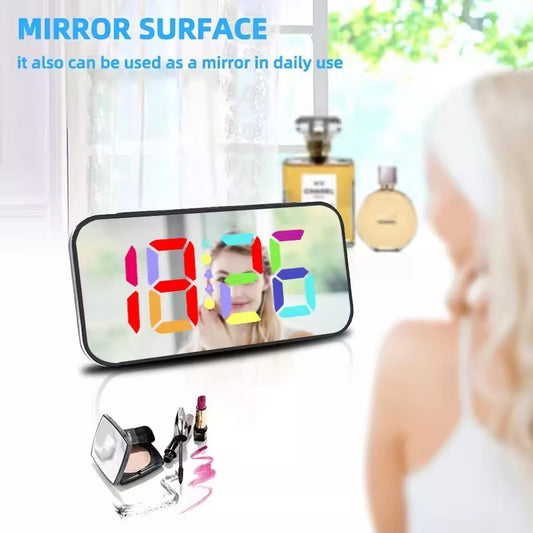 LED Mirror Table Clock