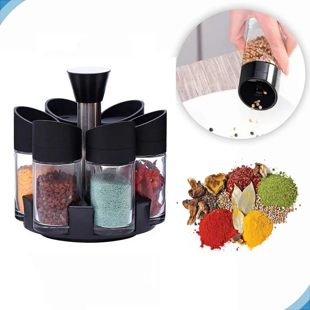 Rotating Spice Rack with 6 Containers