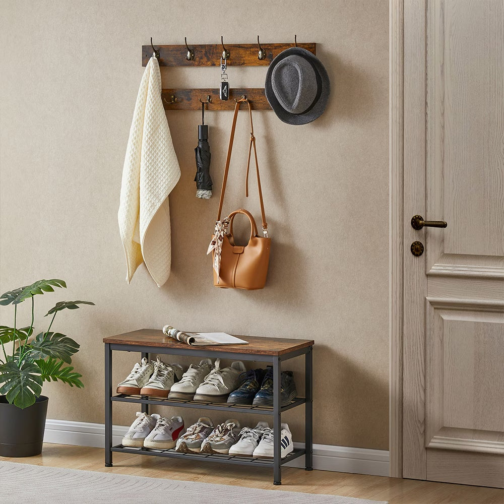 Entryway 3-Tier Shoe Rack Bench Set