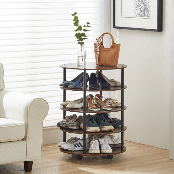 Wooden Swivel Shoe Rack Tower