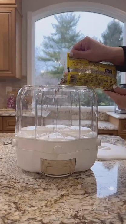 360 Rotating Food Storage Container and Dispenser